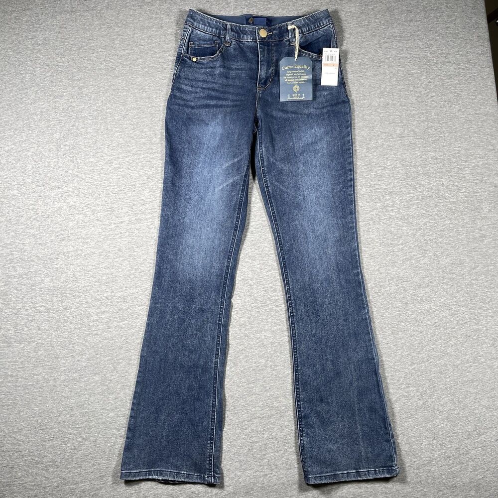 Democracy Jeans Womens 2 Blue Bootcut High Rise Medium Wash Stretch Denim